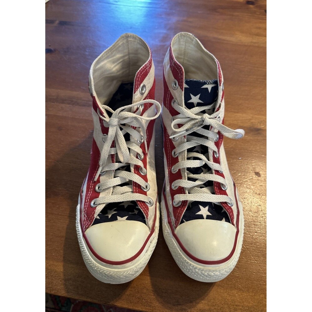 Vintage Converse USA Flag Chuck Taylor All Star Hi Top Shoes Men’s 7 Women’s 9